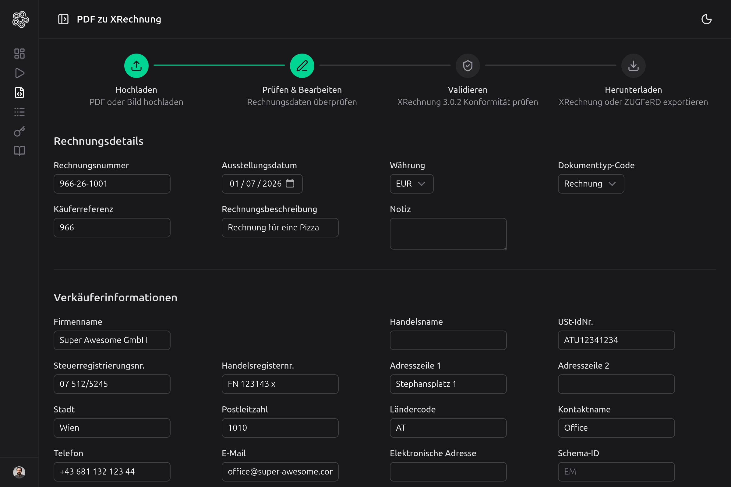 PDF in XRechnung umwandeln